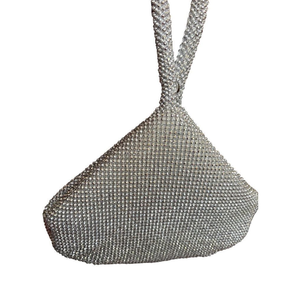 NWT INC Doris silver Sparkle Mesh Pouch